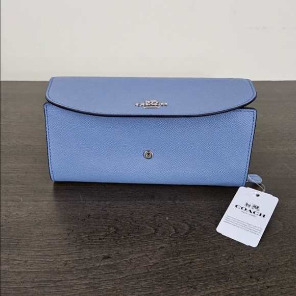 NEW Coach Slim Envelope Wallet Blue - Picture 3 of 14